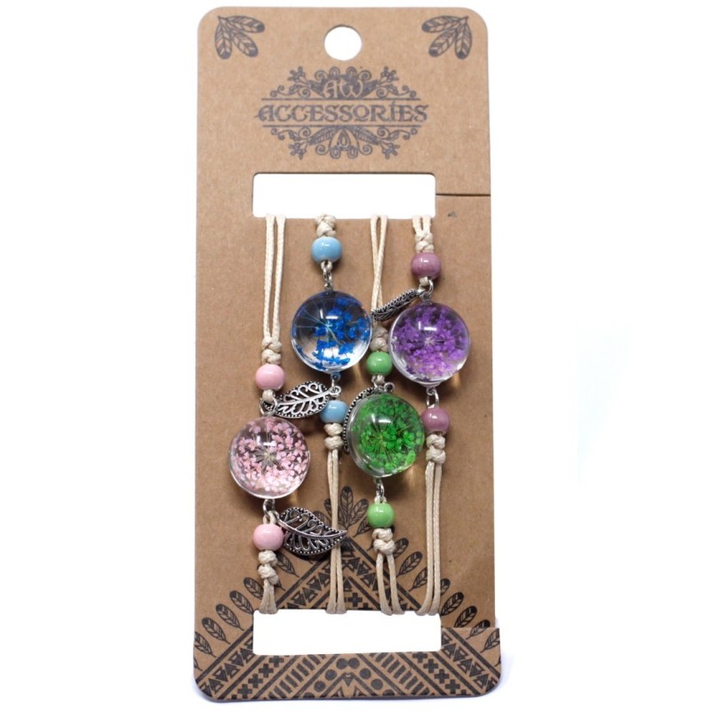 Pulsera de flores prensadas