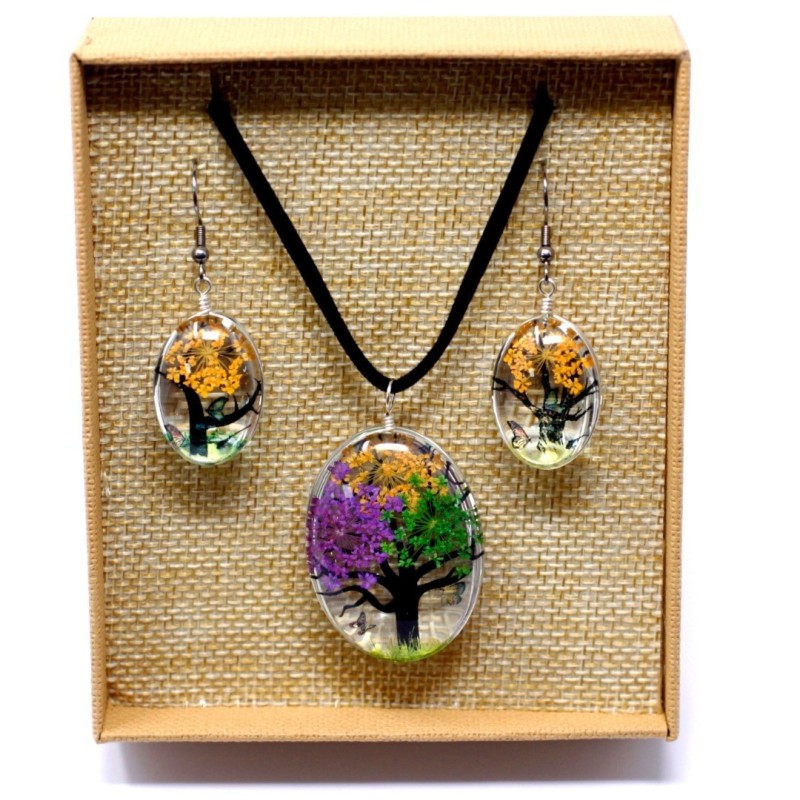 Conjunto de flores prensadas “Árbol de la Vida” | Ágata Azul